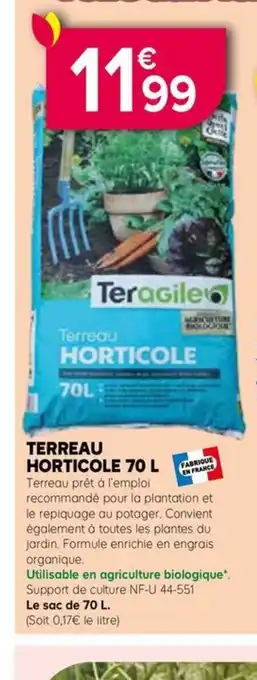 Kiriel TERREAU HORTICOLE 70 L offre