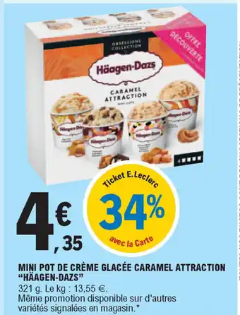 E.Leclerc Mini pot de crème glacée caramel Attraction offre