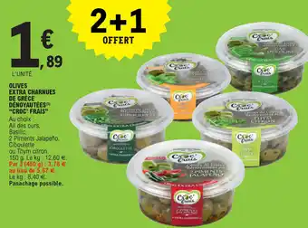 E.Leclerc Olives extra Charnues de Grèce dénoyautées offre
