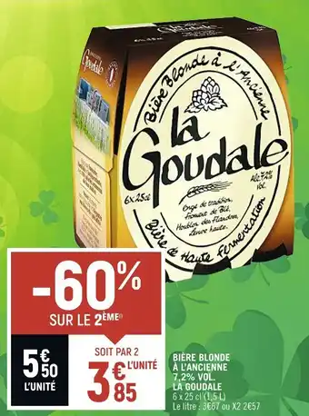 Spar BIÈRE BLONDE À L'ANCIENNE 7,2% VOL. LA GOUDALE offre