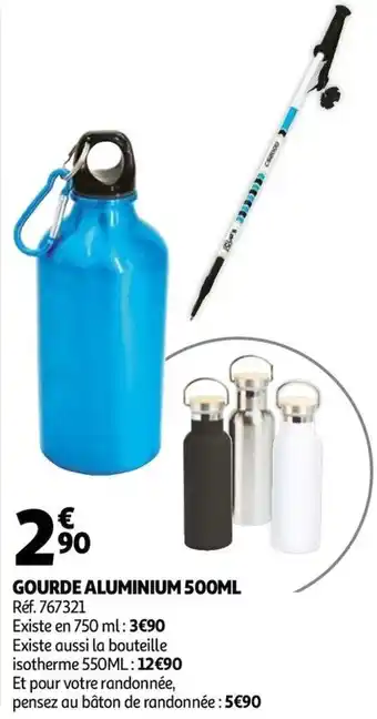 Auchan Gourde aluminium 500ml offre