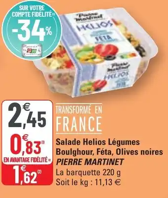 G20 Salade Helios Légumes Boulghour,Feta,Olives noires offre