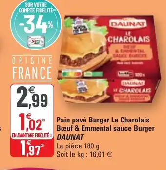 G20 Pain pavé Burger Le Charolais offre