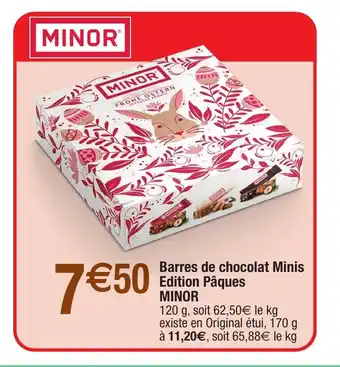 Migros Barres de chocolat Minis Edition Pâques MINOR offre