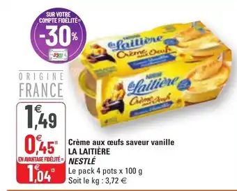 G20 Crème aux œufs saveur vanille offre
