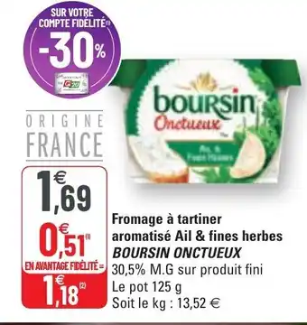 G20 Fromage à tartiner aromatisé Ail & fines herbes offre