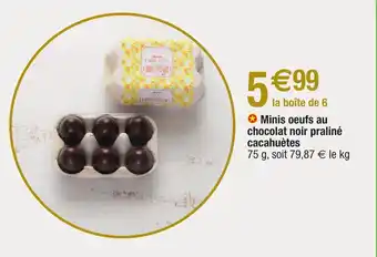 Migros Minis oeufs au chocolat noir praliné cacahuètes offre
