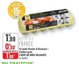 G20 12 œufs Parole d'éleveurs offre