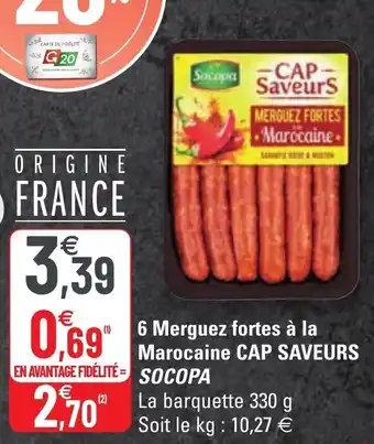 G20 6 Merguez fortes à la Marocaine offre