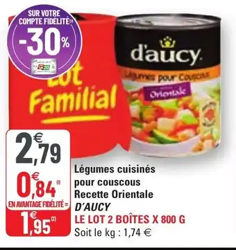 G20 Légumes cuisinés pour couscous Recette Orientale offre