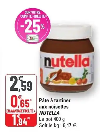 G20 Pâte à tartiner aux noisettes offre