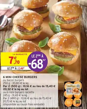 Intermarché Express 6 MINI CHEESE BURGERS offre