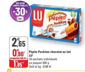 G20 Pépito Pockitos chocolat au lait offre
