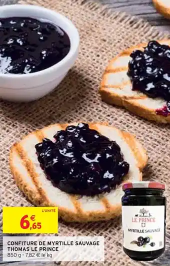 Intermarché Express CONFITURE DE MYRTILLE SAUVAGE THOMAS LE PRINCE offre