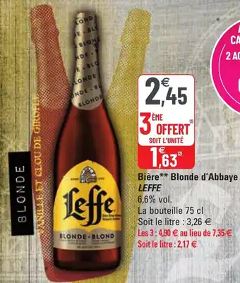 G20 Bière** blonde d'abbaye offre
