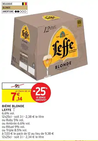 Intermarché Express BIÈRE BLONDE LEFFE offre