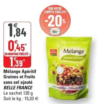 Mélange apéritif graines et fruits sans sel ajouté