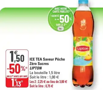 G20 Ice tea saveur pêche zéro sucres offre