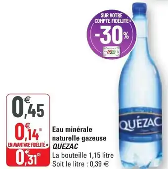G20 Eau minérale naturelle gazeuse offre
