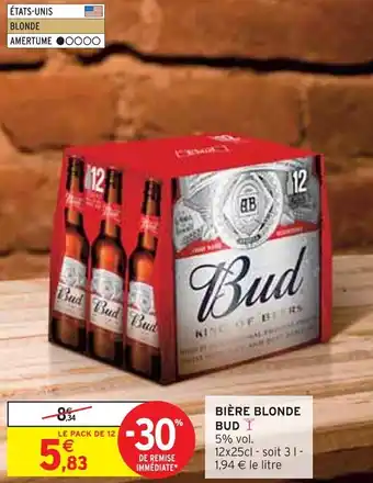 Intermarché Express BIÈRE BLONDE BUDY offre