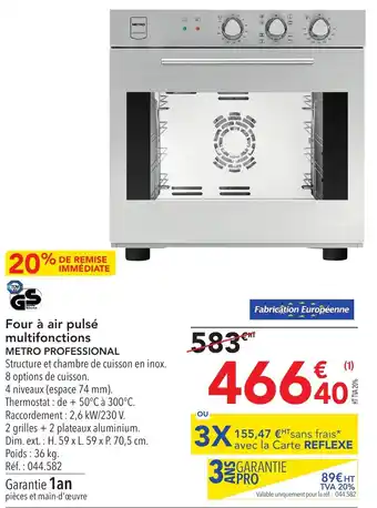METRO Four à air pulsé multifonctions METRO PROFESSIONAL offre