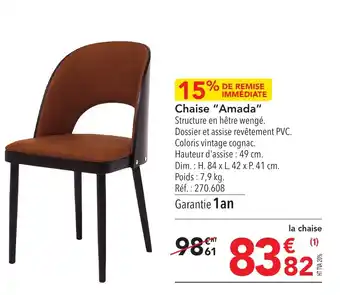 METRO Chaise "Amada" offre