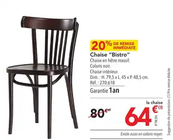 METRO Chaise "Bistro" offre
