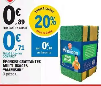 E.Leclerc Éponges Grattantes Multi-Usages offre