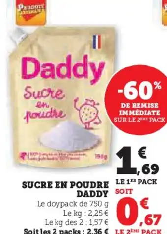 Super U SUCRE EN POUDRE DADDY offre