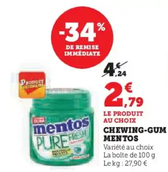 Super U CHEWING-GUM MENTOS offre