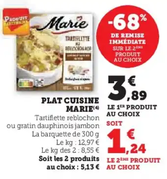 Super U PLAT CUISINE MARIE(4) offre