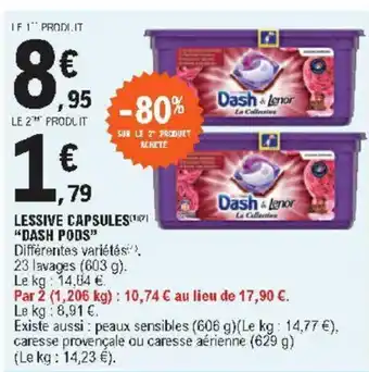E.Leclerc Lessive Capsules Dash Pods offre