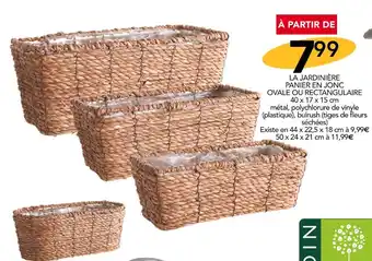 Stokomani Declic'garden LA JARDINIÈRE PANIER EN JONC OVALE OU RECTANGULAIRE offre