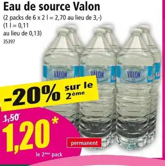 Norma Valon Eau de source offre