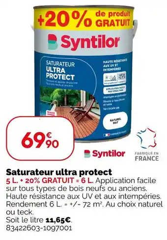 Weldom Syntilor Saturateur ultra protect offre