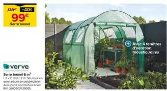 Castorama Verve Serre tunnel 6 m² offre
