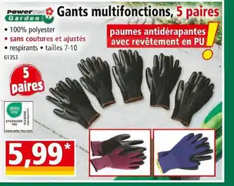 Norma POWERTEC GARDEN Gants multifonctions, 5 paires offre