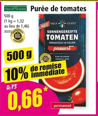Norma VILLA GUSTO Purée de tomates offre
