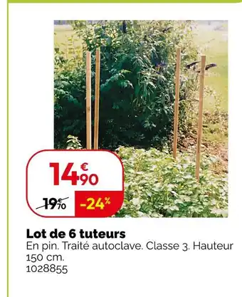 Weldom Lot de 6 tuteurs offre