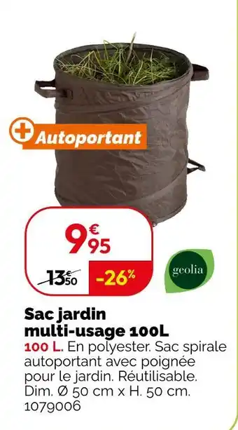 Weldom geolia Sac jardin multi-usage 100L offre