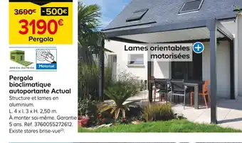 Castorama Pergola bioclimatique autoportante Actual offre