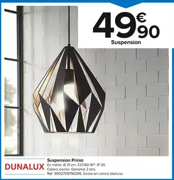 Castorama DUNALUX Suspension Prinia offre