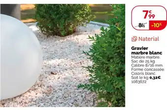 Weldom Naterial Gravier marbre blanc offre