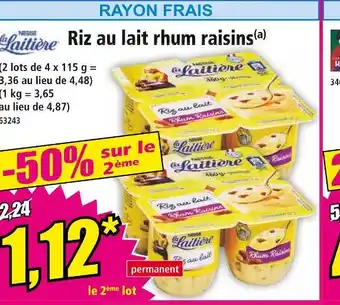 Norma NESTLE Riz au lait rhum raisins offre