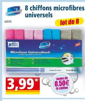 Norma SAUBERMAX 8 chiffons microfibres universels offre