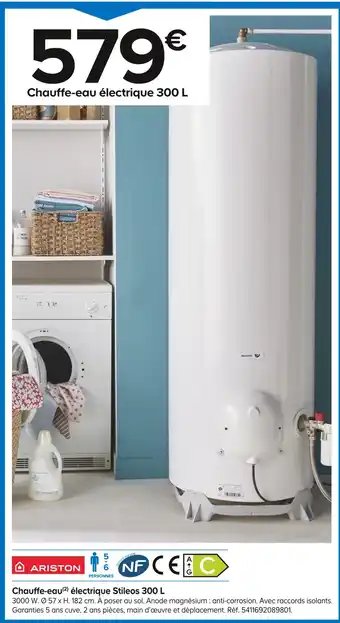 Castorama ARISTON Chauffe-eau électrique Stileos 300 L offre