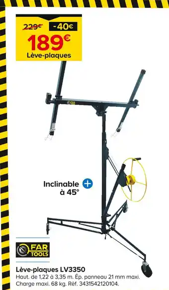 FAR TOOLS Lève-plaques LV3350