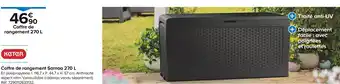 Castorama KETER Coffre de rangement Samoa 270 L offre