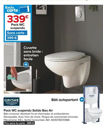 Castorama GROHE Pack WC suspendu Solido Bau Air offre