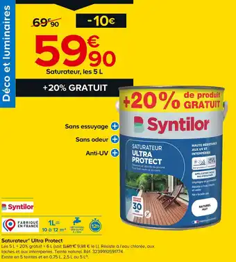 Syntilor Saturateur Ultra Protect